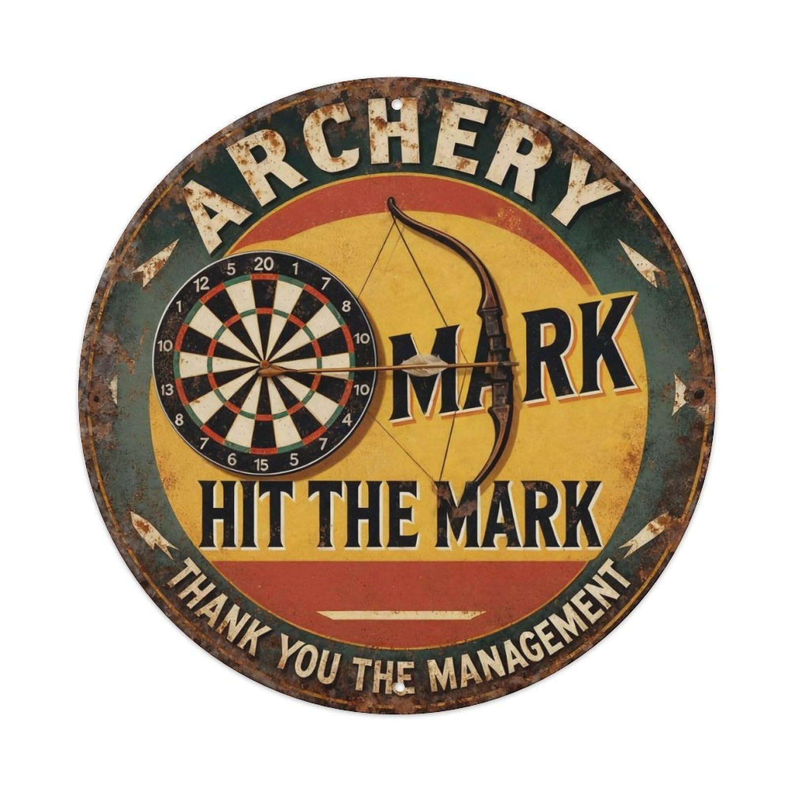 Archery Hit The Mark Metal Tin Sign Plaque
