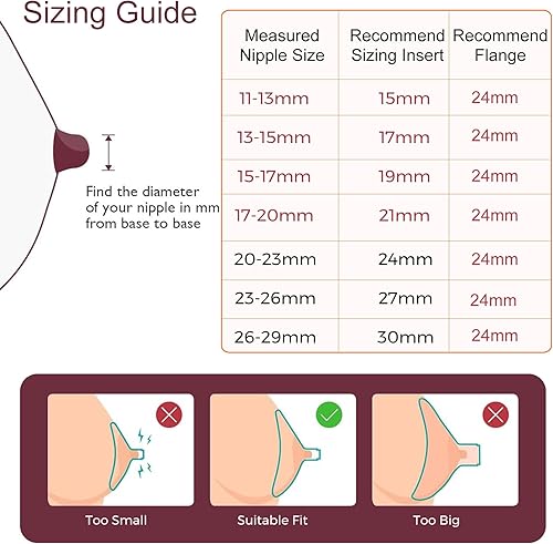 Miniatura 7 de Insertos de brida de 0.669 in, 2 unidades, compatibles con Momcozy S12 ProS9 ProS12S9 Copa de sacaleche portátil, adecuado para