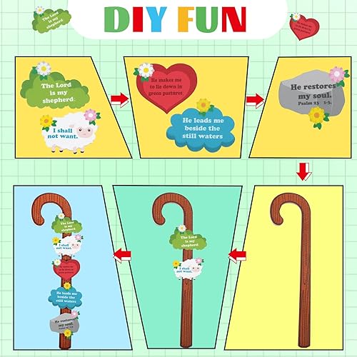 Miniatura 3 de Peryiter 24 piezas de manualidades religiosas para niños, Biblia cristiana, escuela dominical, manualidades para niños de 8 a 12 años, salmo de