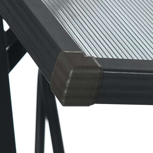 Miniatura 8 de Outsunny Silla de columpio de 3 plazas para patio, columpio al aire libre convertible con cojines, toldo de policarbonato ajustable para porche,