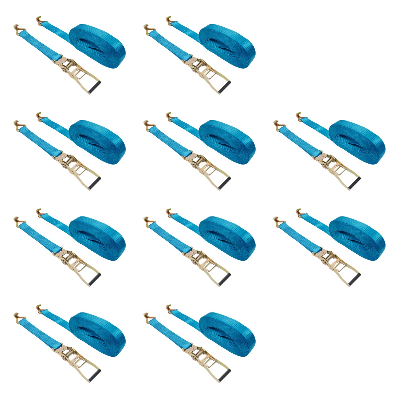 Spanngurte Spanngurt,10 Stück 5000 kg 10m Zurrgurte mit Haken,Ratschengurte,5cm Breite,Schnellverschluss-Ratschenfunktion,für die Ladungssicherung,Blau