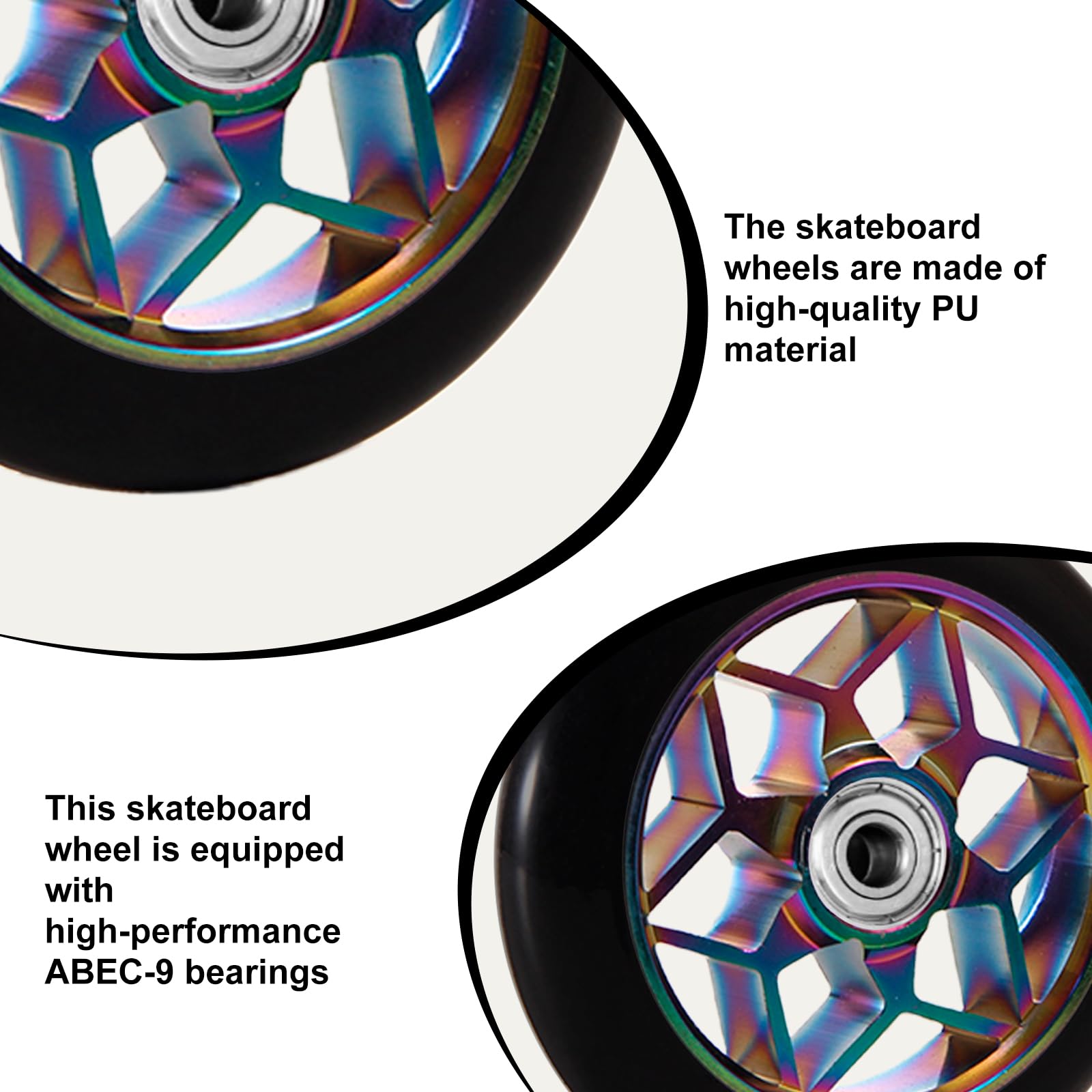 Stunt Lot De 2 Roues Trottinette 100 Mm – ABEC-9, 88A, Noyau Alu, Bleu, Pour Freestyle Et Toutes Surfaces