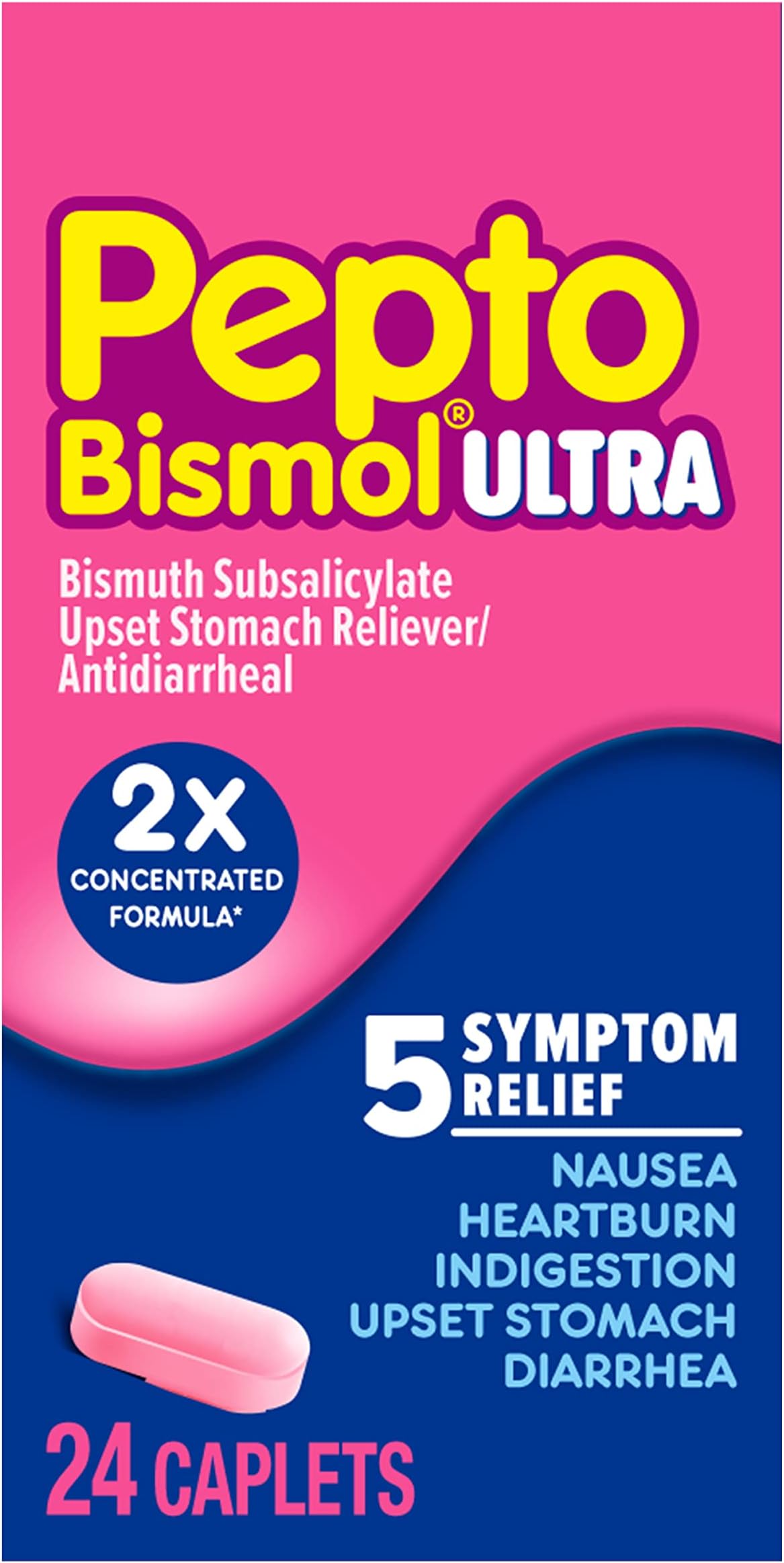 Ultra For Nausea Heartburn Indigestion Upset Stomach And Diarrhea Relief,24 Caplets