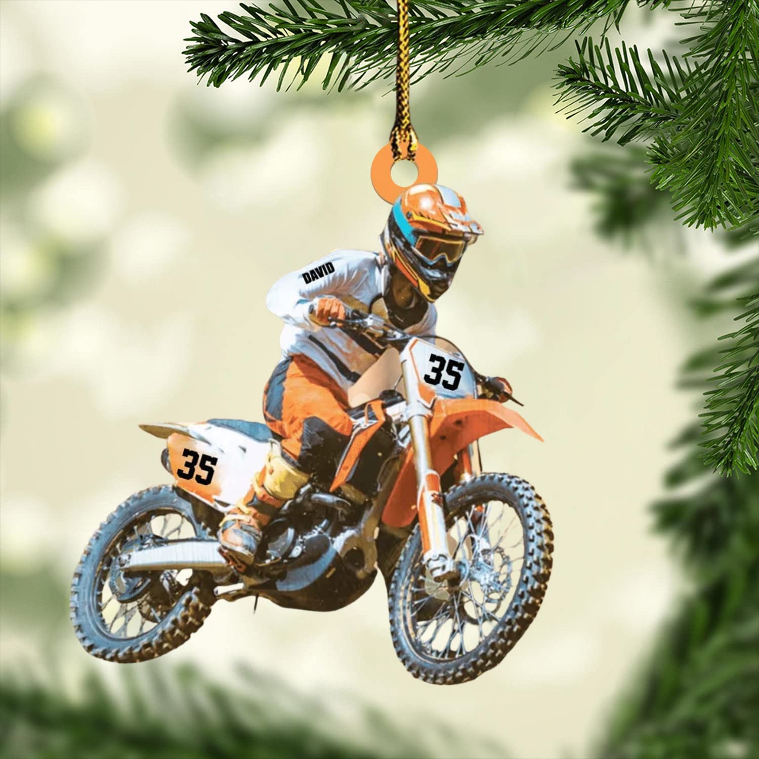 Artparel Custom Dirt Bike Acrylic Ornament, 2024 Christmas Tree Decor, Player Gift, DB2