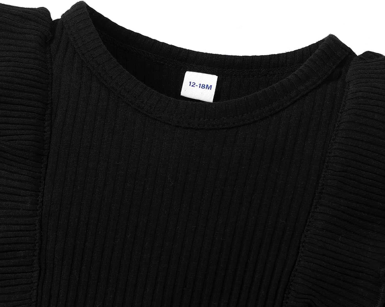 0-24M Infant Ribbed Romper Baby Girls Knit Ruffle Bodysuit Toddler Girl Solid Color Jumpsuit Holiday Shirt Tops - Image 4