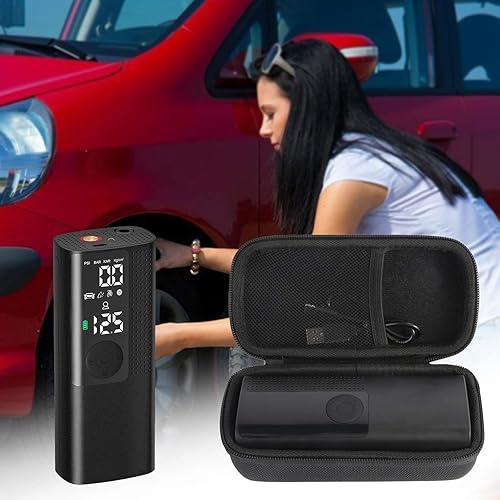 Miniatura 2 de Khanka Repuesto de estuche de viaje duro para bomba de aire portátil, inflador de neumáticos de compresor de aire de 120 PSI, solo funda