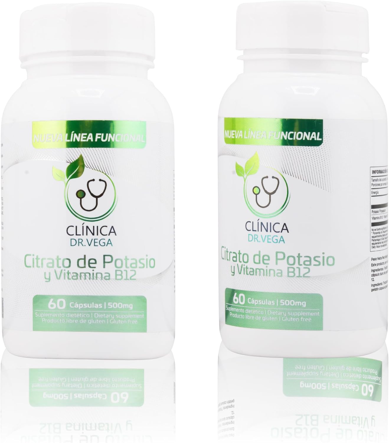 CLINICA DR. Vega Citrato de Potasio y Vitamina B12, 60 Capsules (500 mg)