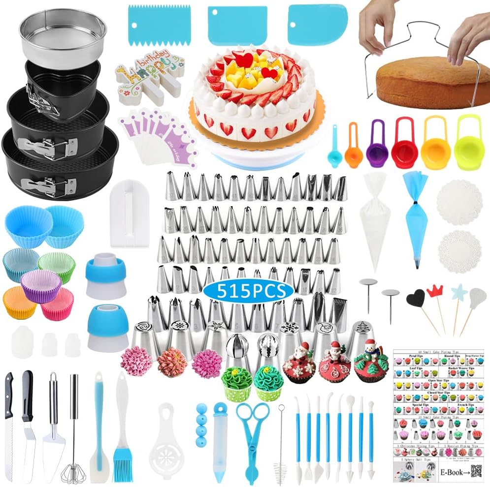 TIRYIUOU 800PCS Cake Decorating Kit Cake Baking Supplies
