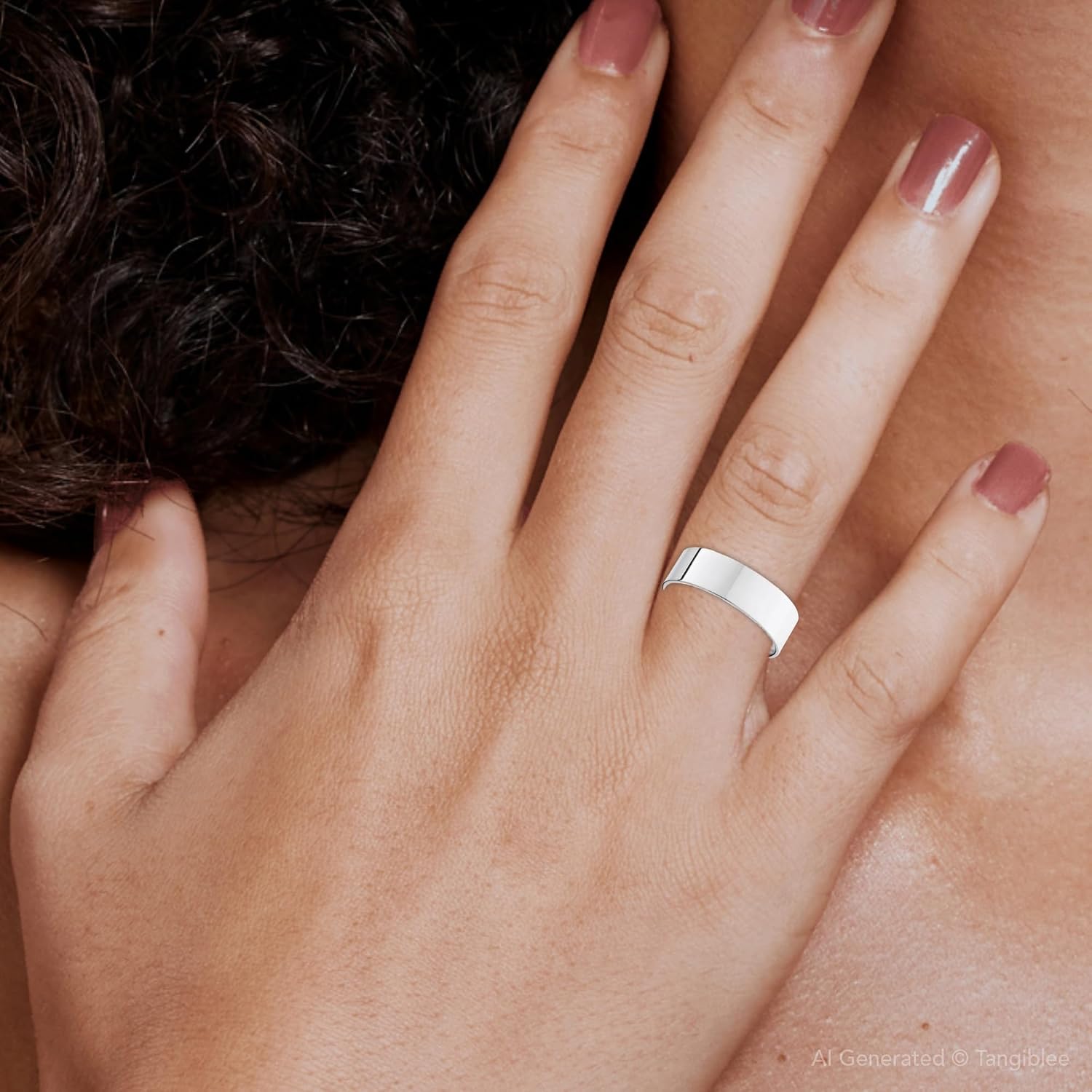 Pompeii 14K White Gold Plain 5mm Comfort Fit Wedding Band