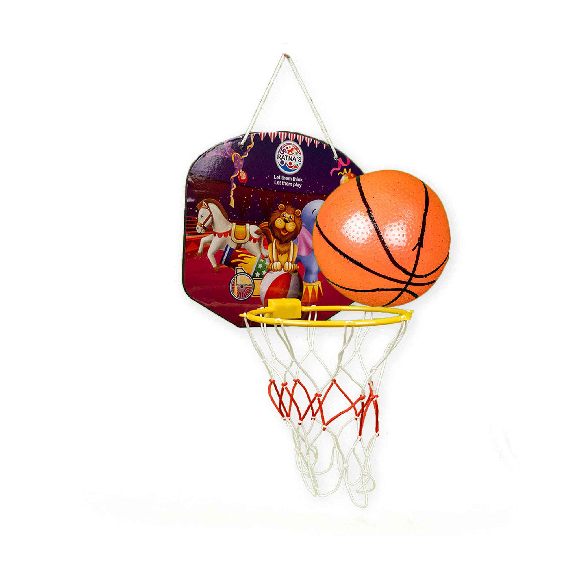 RATNAS Cartoon Basketball Circus Indoor Set Along With Ball For Kids To Play|Multicolor (B092ZW12FY) Amazon Price History, Amazon Price Tracker