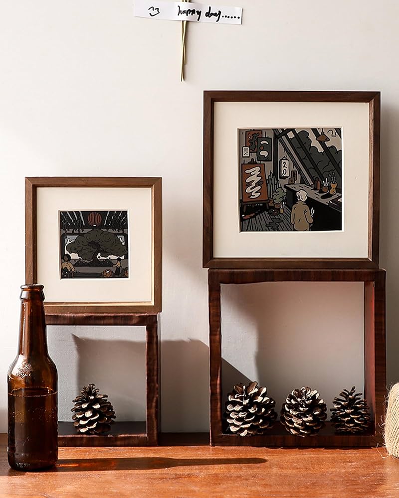 Amazon.co.jp: 額縁 30*30cm 50*50cm 55*55cm 6寸 8寸 木製 a4