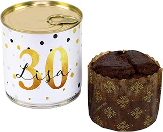 Herz & Heim® Kuchen in der Dose personalisiert zum Geburtstag – Brownie Dosenkuchen – Schoko Geburtstagskuchen Geschenke für Frauen, Männer, Freunde & Familie (Goldenes Alter, 140 g)