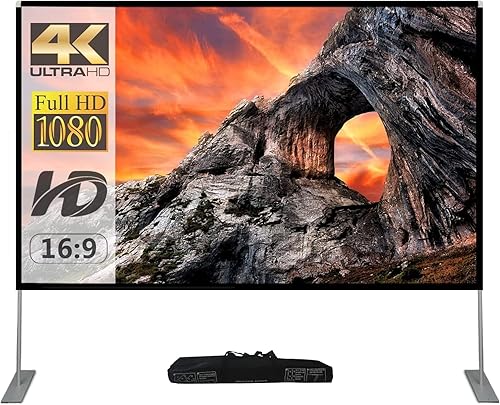 Miniatura 8 de Pantalla de proyector para exteriores con soporte de 100 pulgadas: Pantalla de proyección portátil 16:10 4K HD Pantalla de cine al aire libre