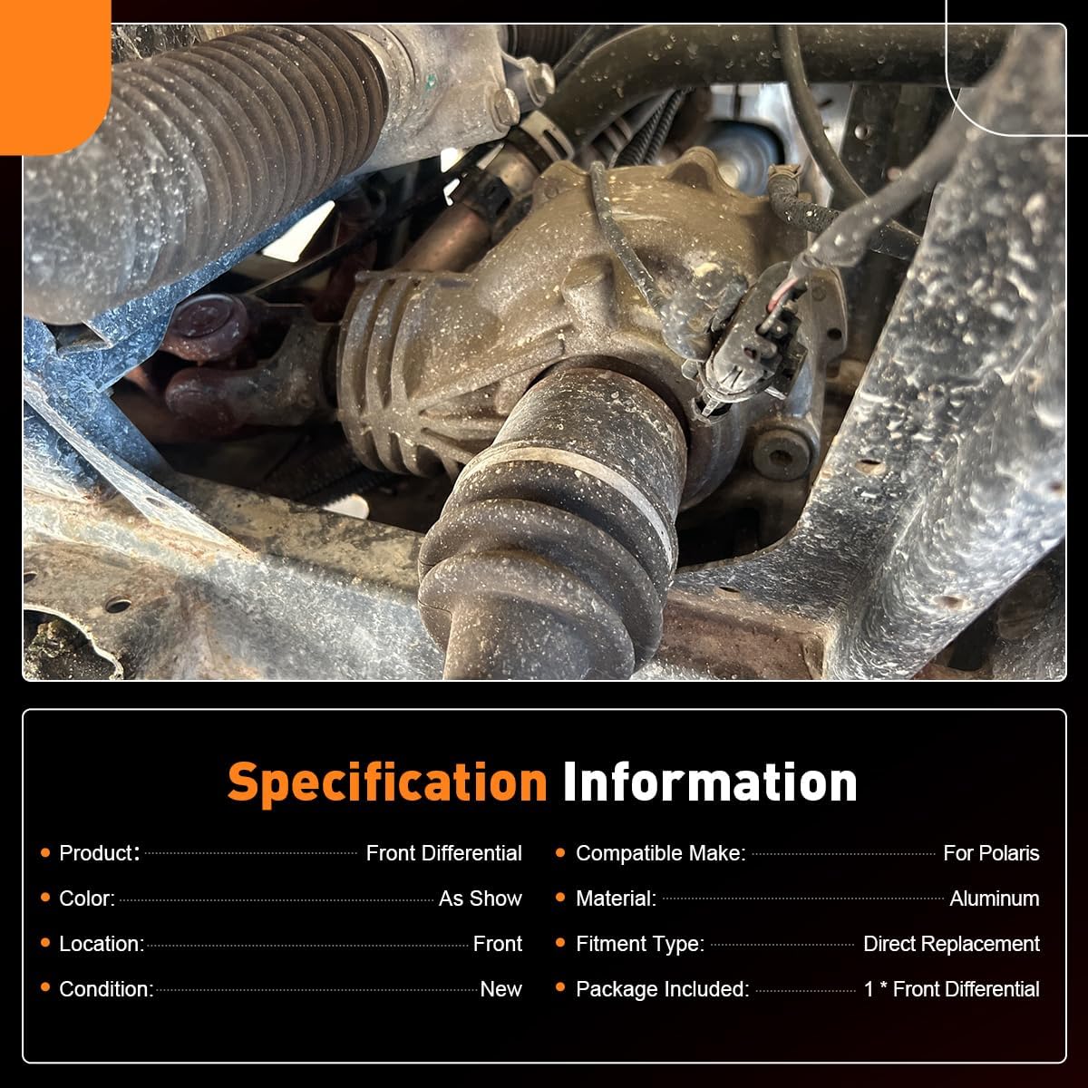 Front Differential Compatible with Polaris Ranger 2011-2023 RZR,ACE 500,570,800,900,1000,Brutus/HD 2013 2014,Repalce#1333750 1333104 1337046 1334309 UTV ATV diff
