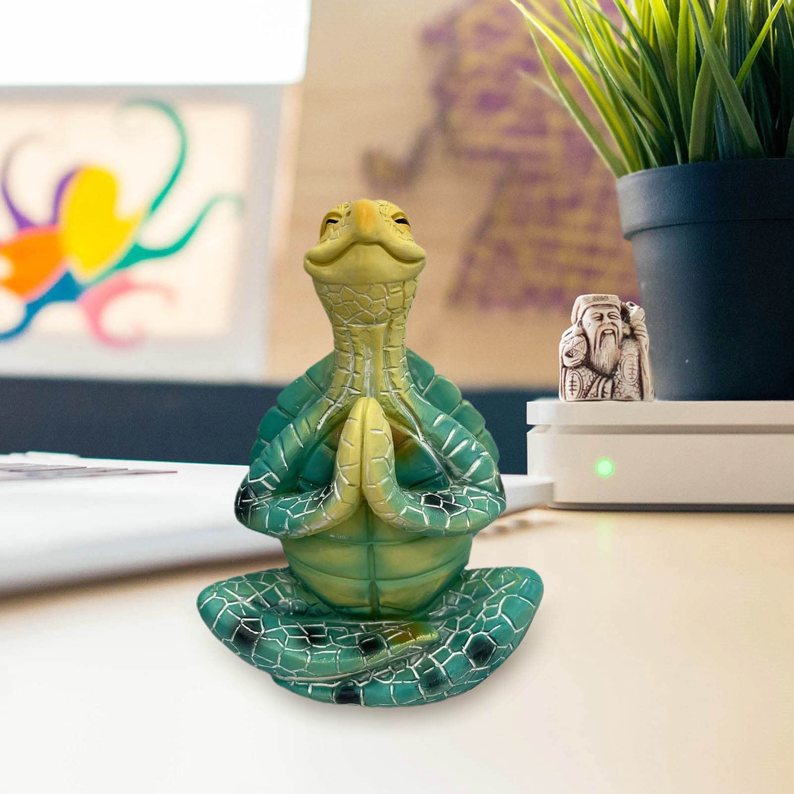 Meeresschildkröte Yoga-Figur – Garten-Deko Aus Harz, Meditierend, Für Zen-Ambiente