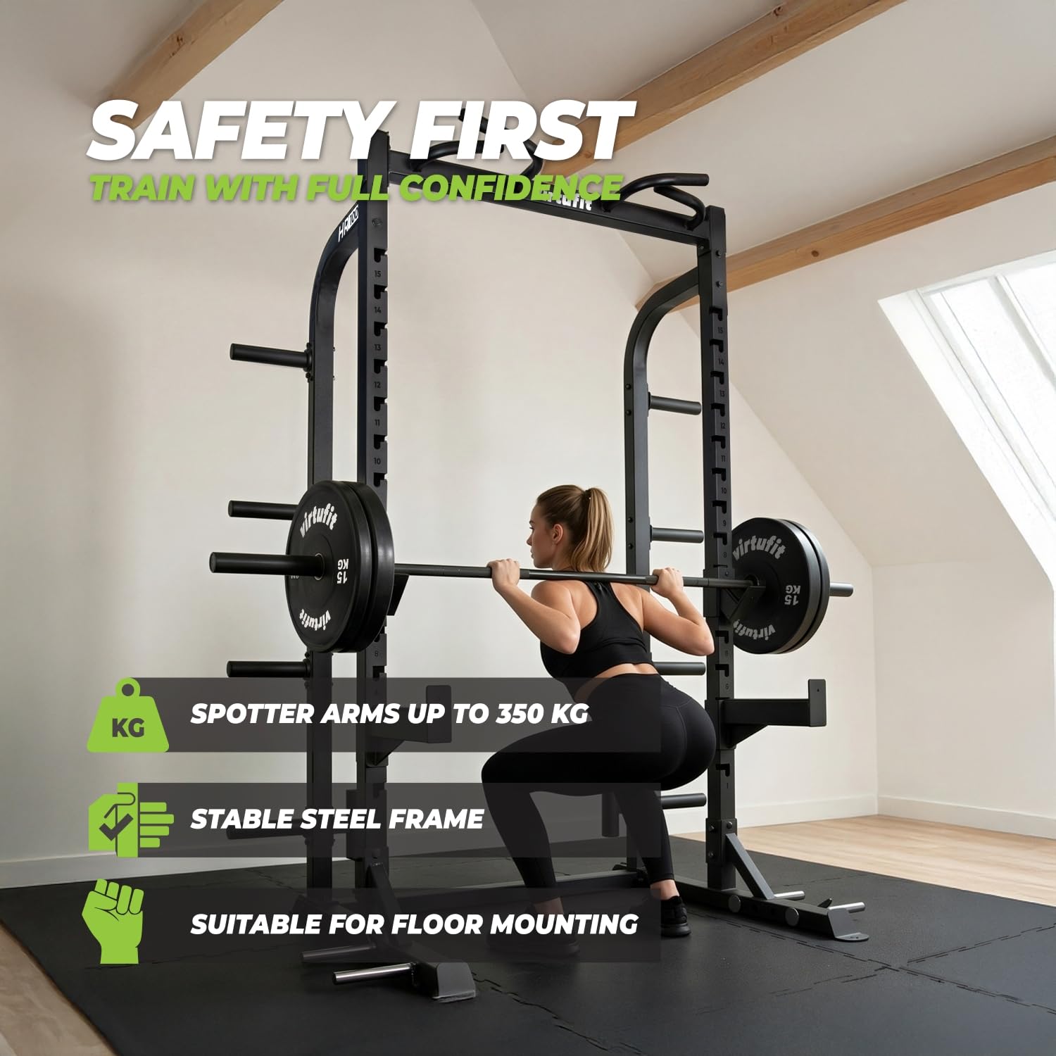 VirtuFit HR100 – Squat-Rack – mit Klimmzug – Power-Rack