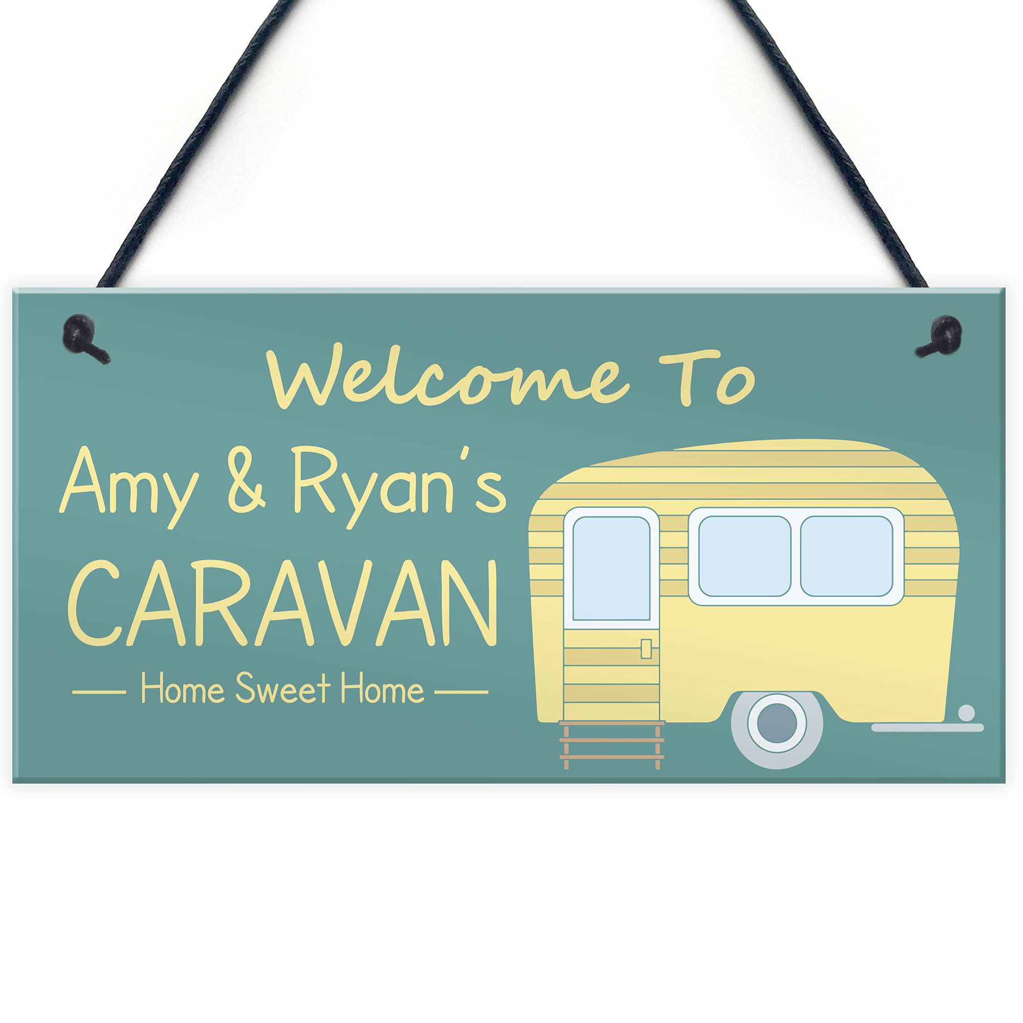 RED OCEAN Caravan Door Sign Personalised Hanging Plaque Caravan Accessories