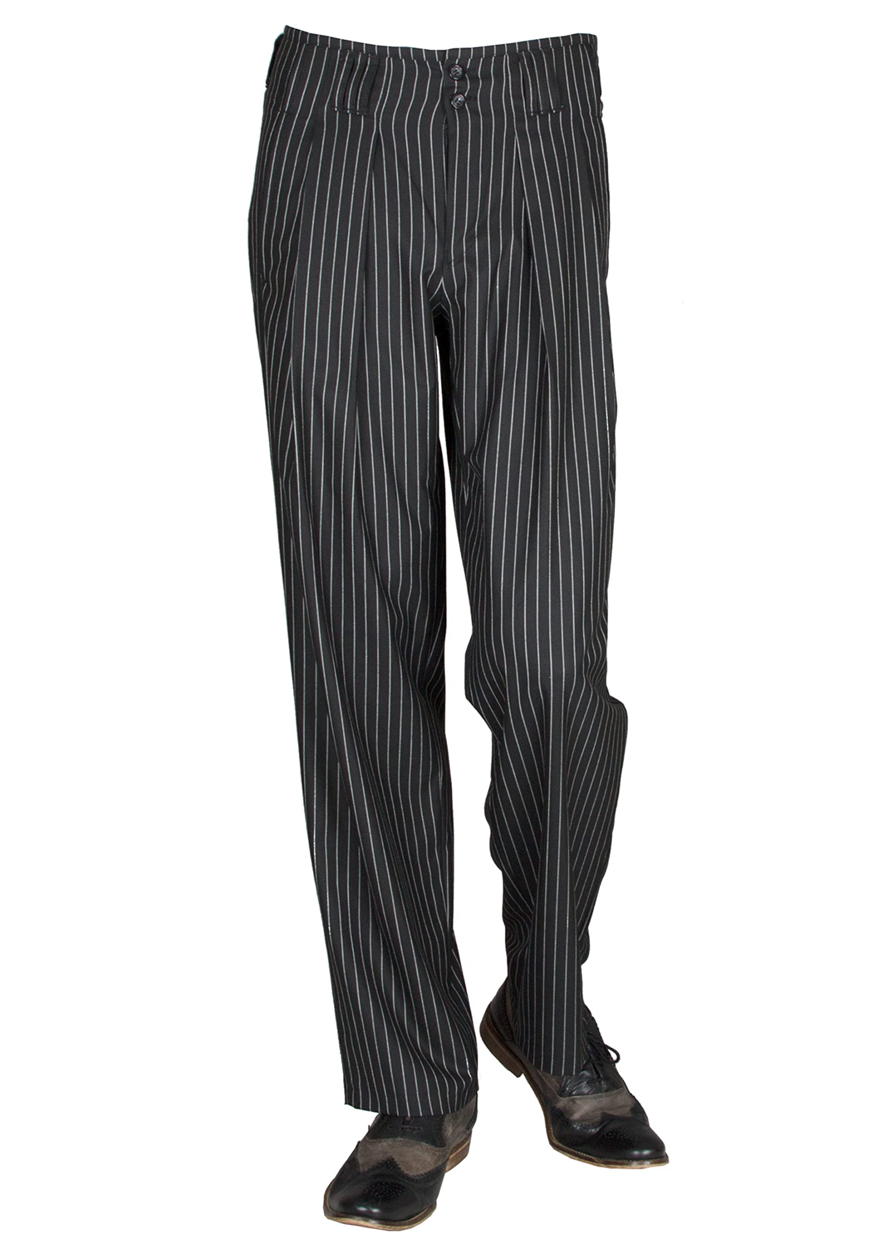 Pantaloni da uomo a righe bianche e nere, stile vintage anni '50, ideali per Boogie, danza e abiti eleganti da sera.