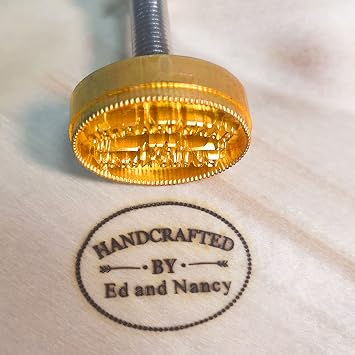 Custom Branding Iron for Wood,Branding Iron Stamp BBQ Heat Stamp with Wood Handle for Baking, Wood and Leather 1"x1"