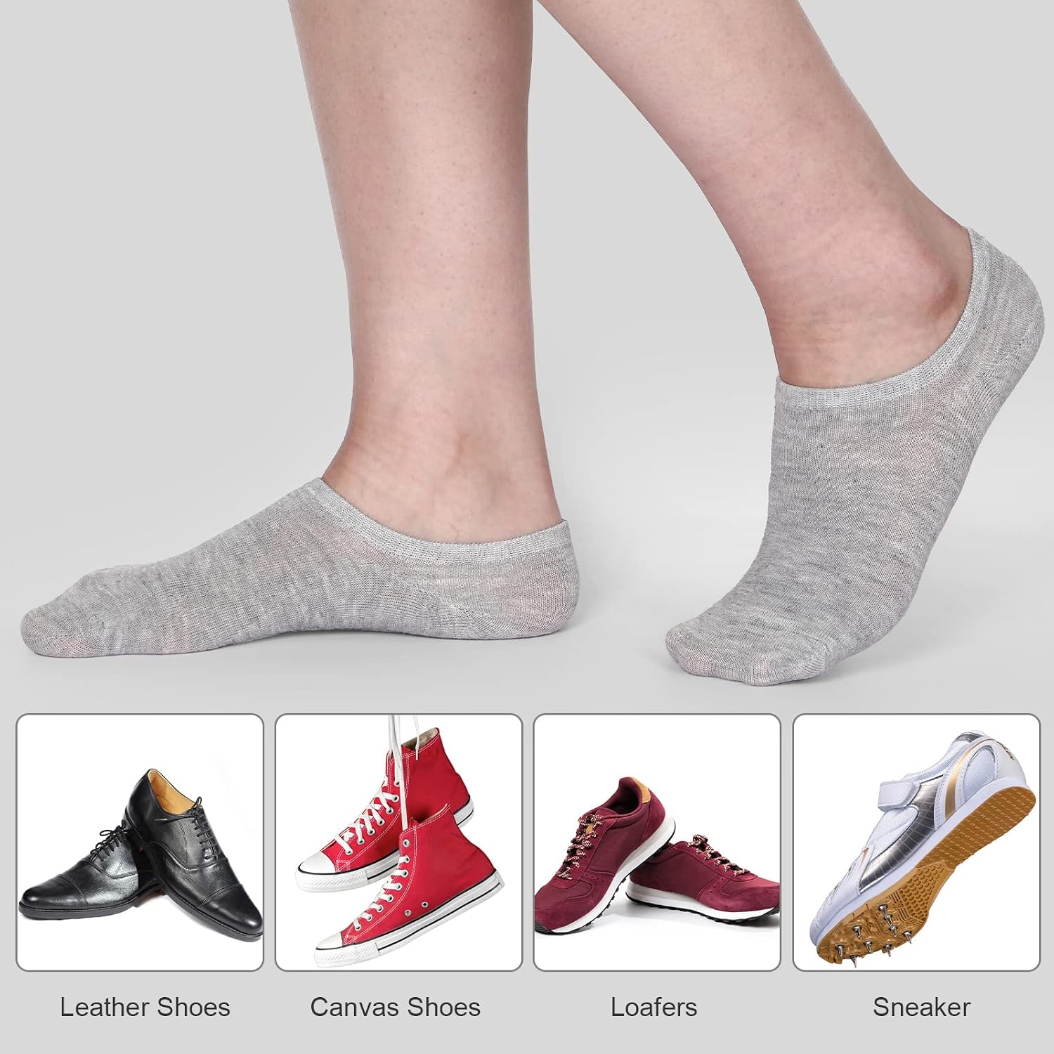 Newcotte 50 Pairs No Show Socks Bulk Size 6-9 Women Men Low Cut Ankle Non Slip Invisible Short Casual Athletic Socks