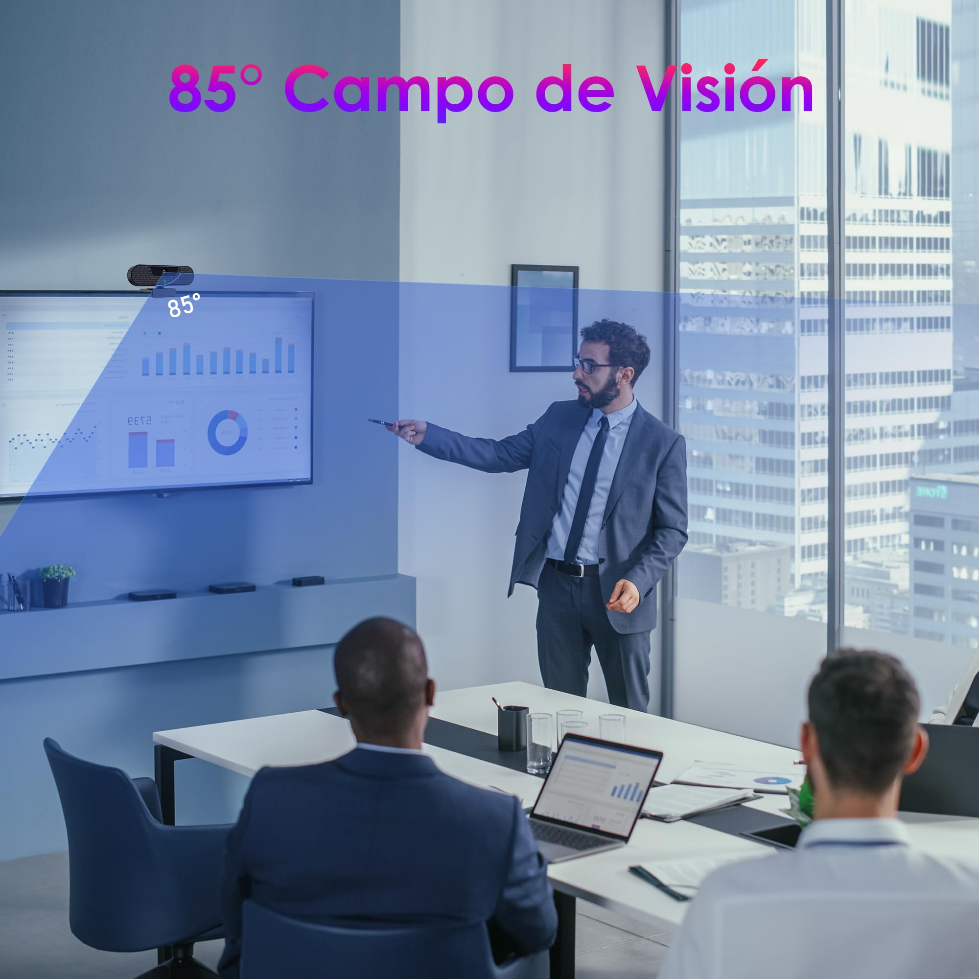 W8GS Webcam 4K Full HD Webcam con Microfono para PC, Protección de la Privacidad, trípode, Autofocus, Plug&Play, Corrección de Iluminación para Mac/Laptop/Skype/Zoom/FaceTime/Gaming