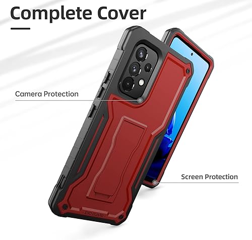 Miniatura 3 de ExoGuard Funda para Samsung Galaxy A53, funda de goma a prueba de golpes de cuerpo completo, protector de pantalla integrado y soporte compatible