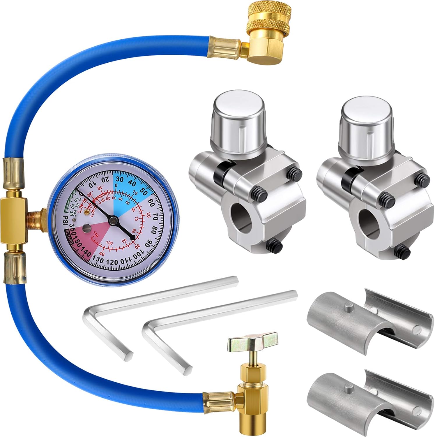 2 Packs BPV31 Piercing Tap Valve Kits U-Charging Hose Refrigerant Can Tap with 1 Pack Gauge R134a Can to R12/R22 Port AC 1/2 Replace for AP4502525 BPV31D GPV14 GPV31 GPV38 GPV56 MPV31 : Automotive