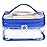 HAOGUAGUA Double Layer Clear Cosmetic Bag Makeup Bag, Waterproof Travel Toiletry Bag, Transparent PVC Pouch Organizer (Blue)