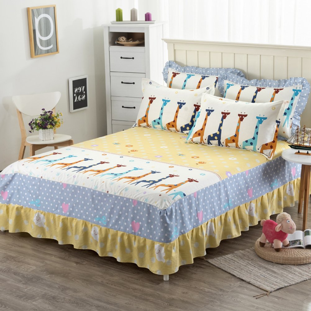 Jupe de lit en coton 150x200cm pour cacher le sommier et protéger le matelas de la poussière