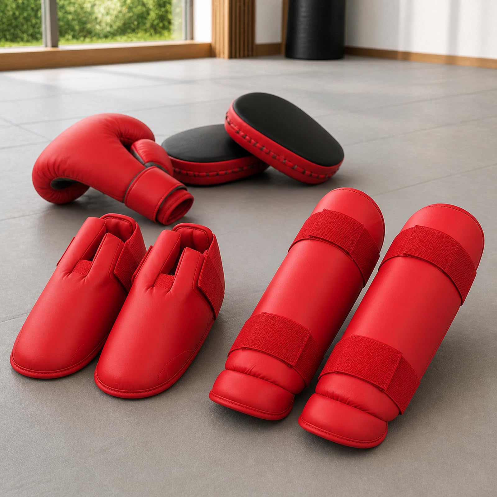 Piedi Protezione Shin Guard,Parastinchi Piedi Protezione Shin Guard,Parastinchi Karate,Regolabili,Comodo,Traspirante,per Muay Thai,Sport da Combattimento e Allenamento Quotidiano