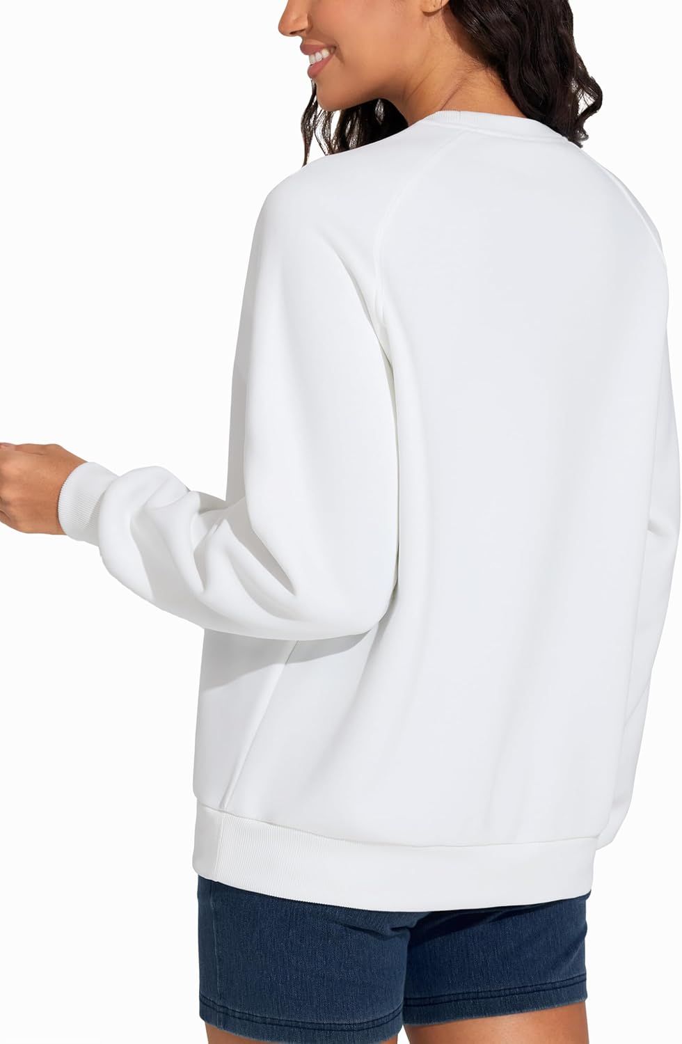 THE GYM PEOPLE Women's Long Sleeves Fleece Sweatshirts Loose Fit Crewneck Workout Casual Pullover Tops - Image 2