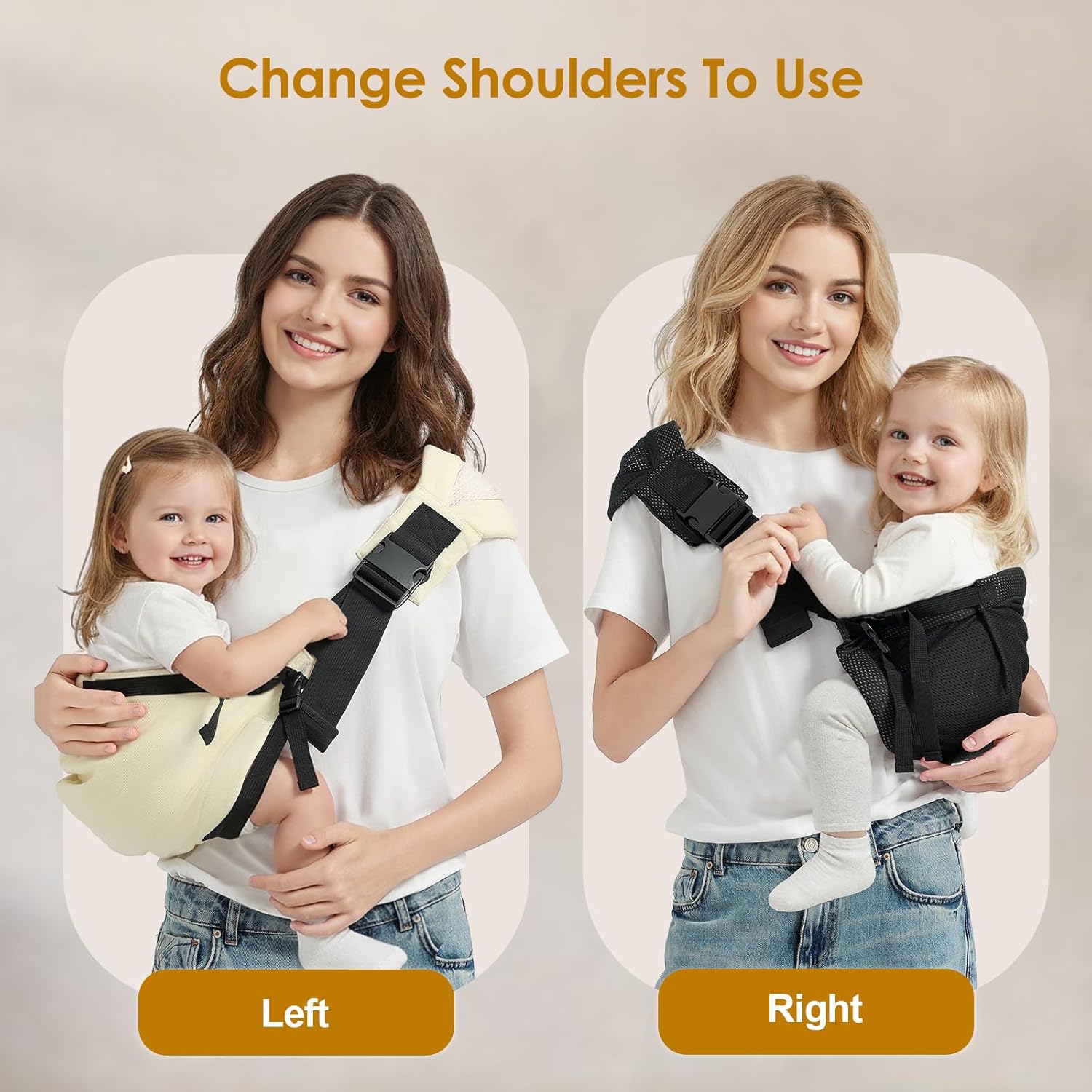 MISSWISDOM Toddler Sling Carrier, Adjustable Baby Carrier Sling 8-40 lbs, Lightweight Toddler Carrier Baby Sling Carrier, Toddler Hip Carriers One Size Fits All, Black Mesh