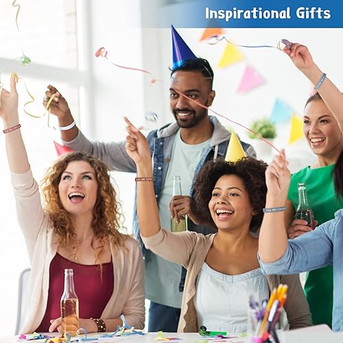 Miniatura 6 de Sratte 120 pulseras motivacionales, regalos inspiradores, llaveros inspiradores, regalo de agradecimiento para la semana de CNA, profesores,