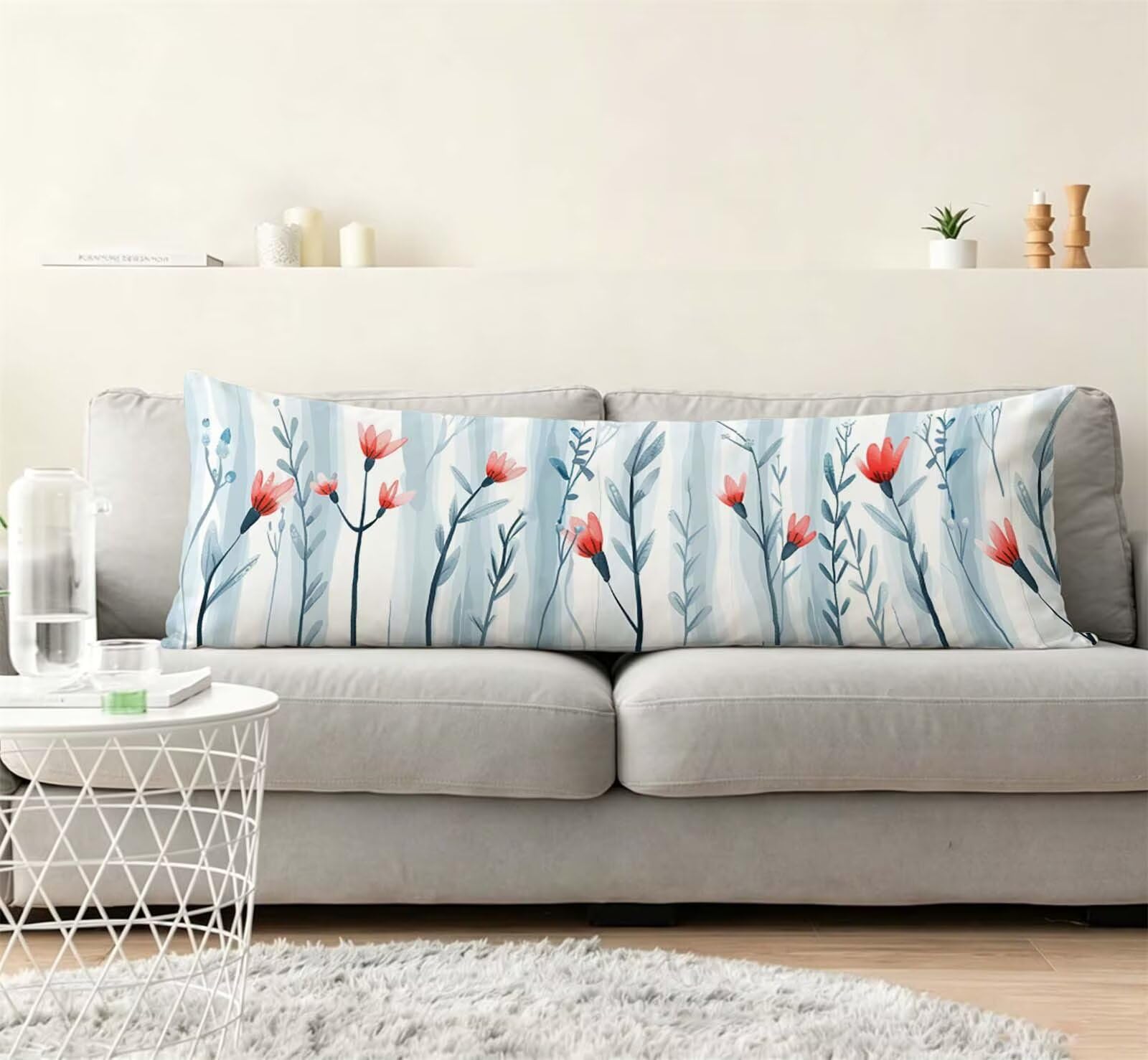 Fodera Cuscino 50 x 150 cm, Nordico-2 Lino Copricuscini Letto, | con Invisibile Cerniera, Morbida e Traspirante, per biancheria da letto, divano, hotel, chi dorme sul fianco Astratto j-17