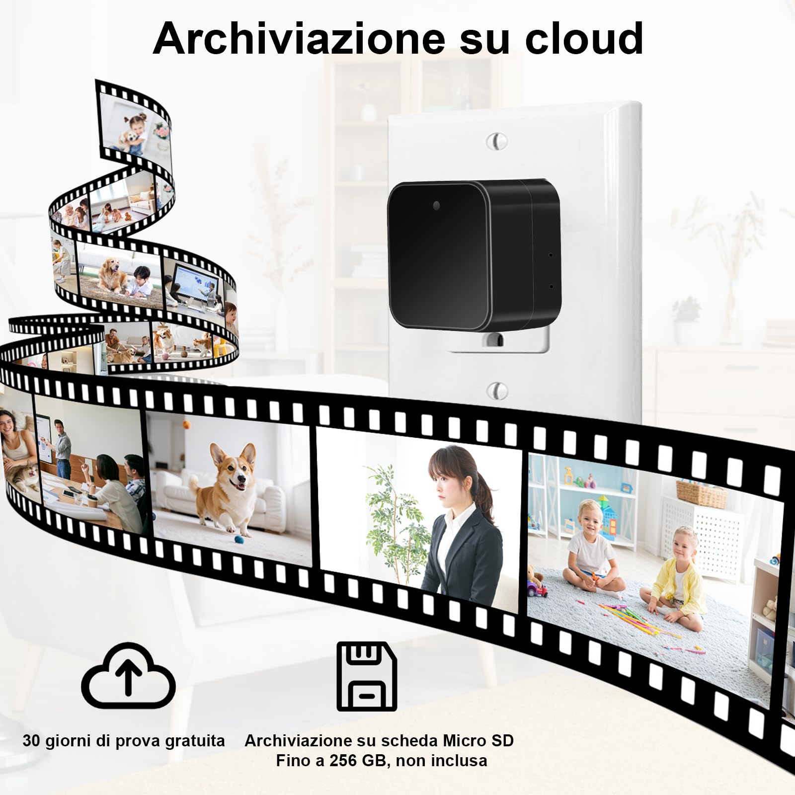 Telecamera Spia WIFI 5G,Videocamera Sorveglianza Interno Caricatore USB | 1080P Spy Cam Senza Fili,Mini Telecamera Nascosta Spia,Rilevamento del Movimento, per Casa/ufficio ,Tuya APP