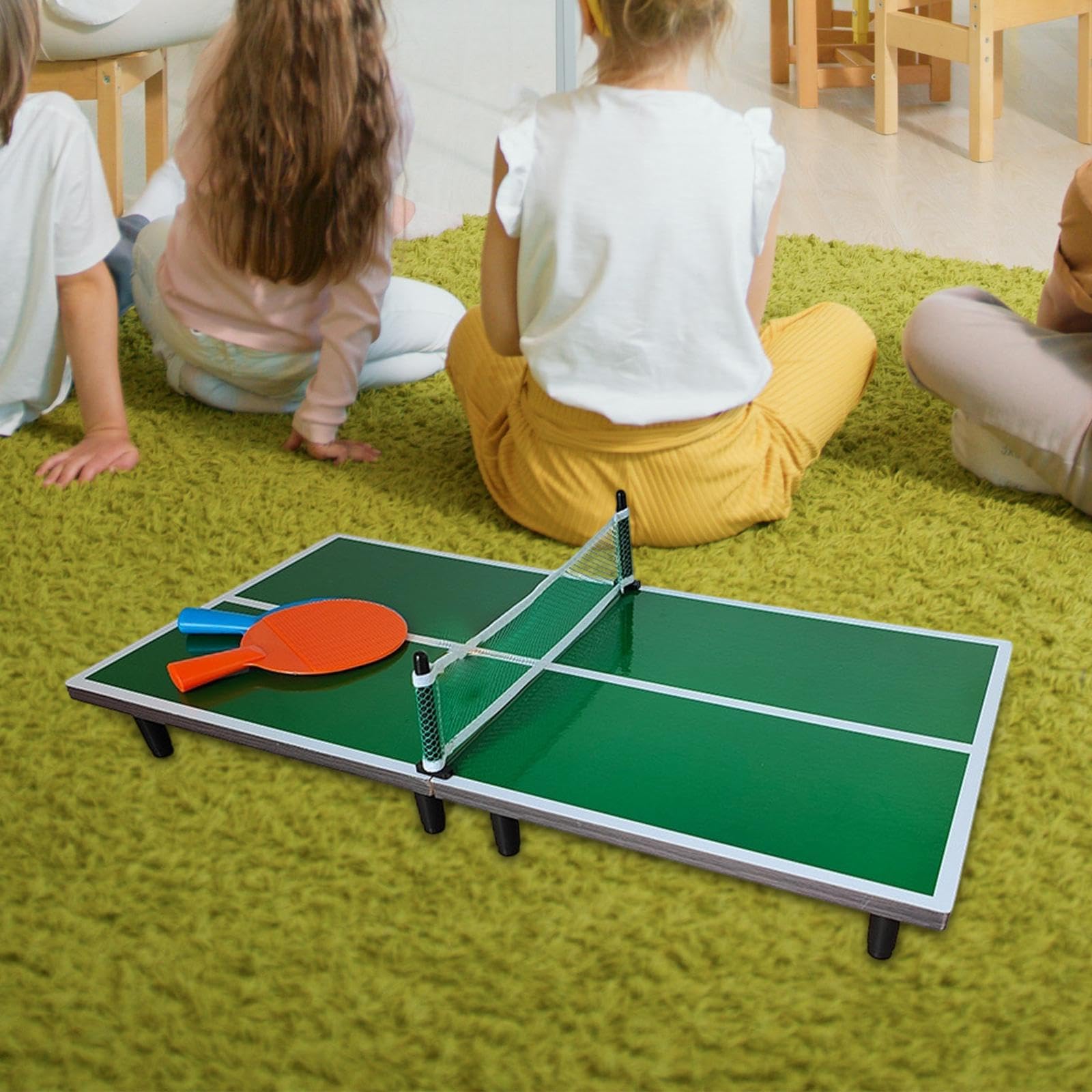 Mini Tavolo Pong con Rete Portatile Multifunzionale per Campeggio, Uffici, Stanze