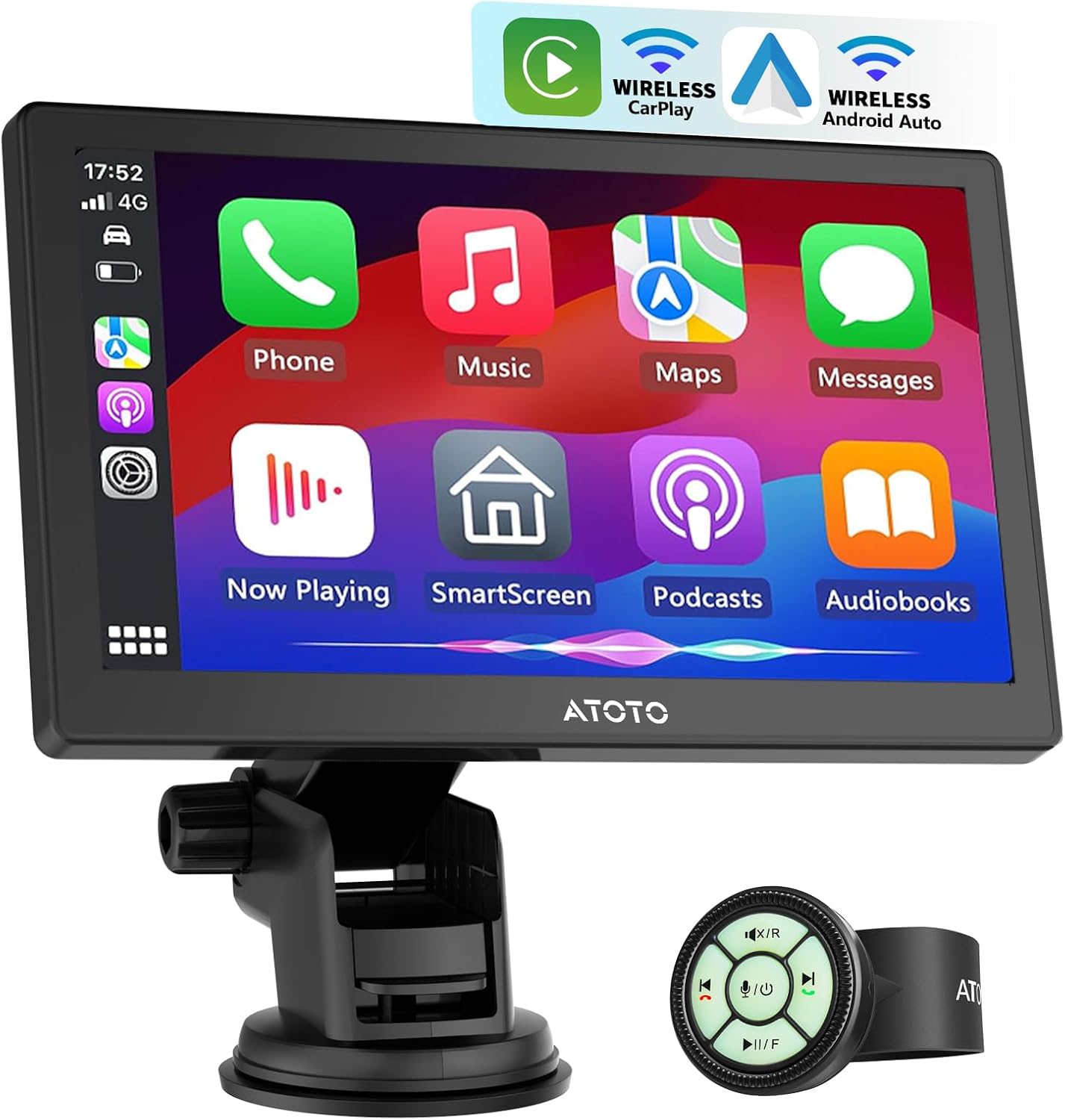 ATOTO AC-44F6 Wireless Steering Remote Control in use