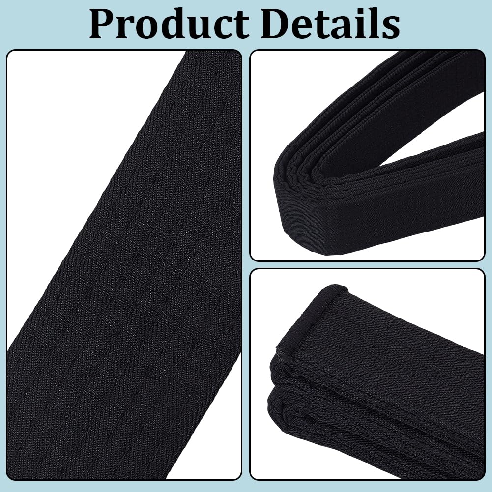 CREATCABIN Cinturón de Karate Negro Poliéster 280cm para Artes Marciales Judo Jiu-Jitsu Brasileño TKD Aikido