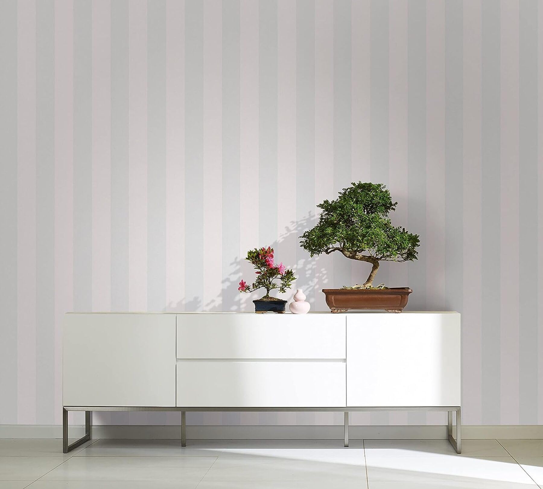 WALLCOVER Non-Woven Wallpaper Blue Stripes Country House White Light Blue Lines Modern Block Stripe Wallpaper Fine Structure 10.05 x 0.53 m Made in Germany - Image 2