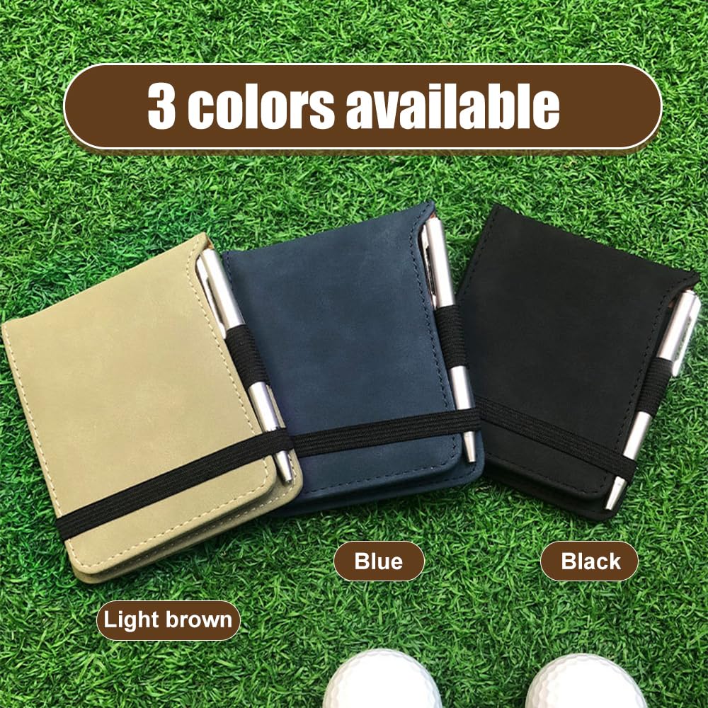 DONGKER Porta Tarjetas de Golf con Bolígrafo, Billetera de Cuero PU para Tarjetas de Puntuación, Regalo para Golfistas