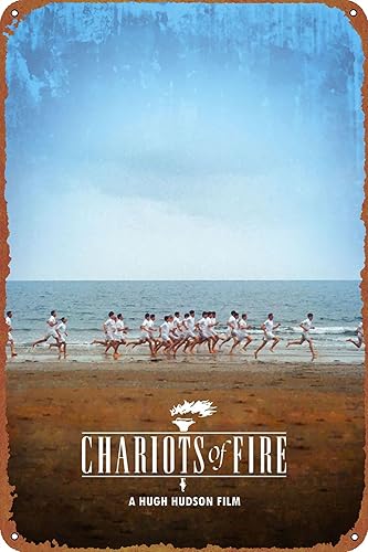 Cartel de metal de la película de Carros de fuego, letrero de metal para decoración de pared, decoración de arte retro, placa de metal de 8 x 12
