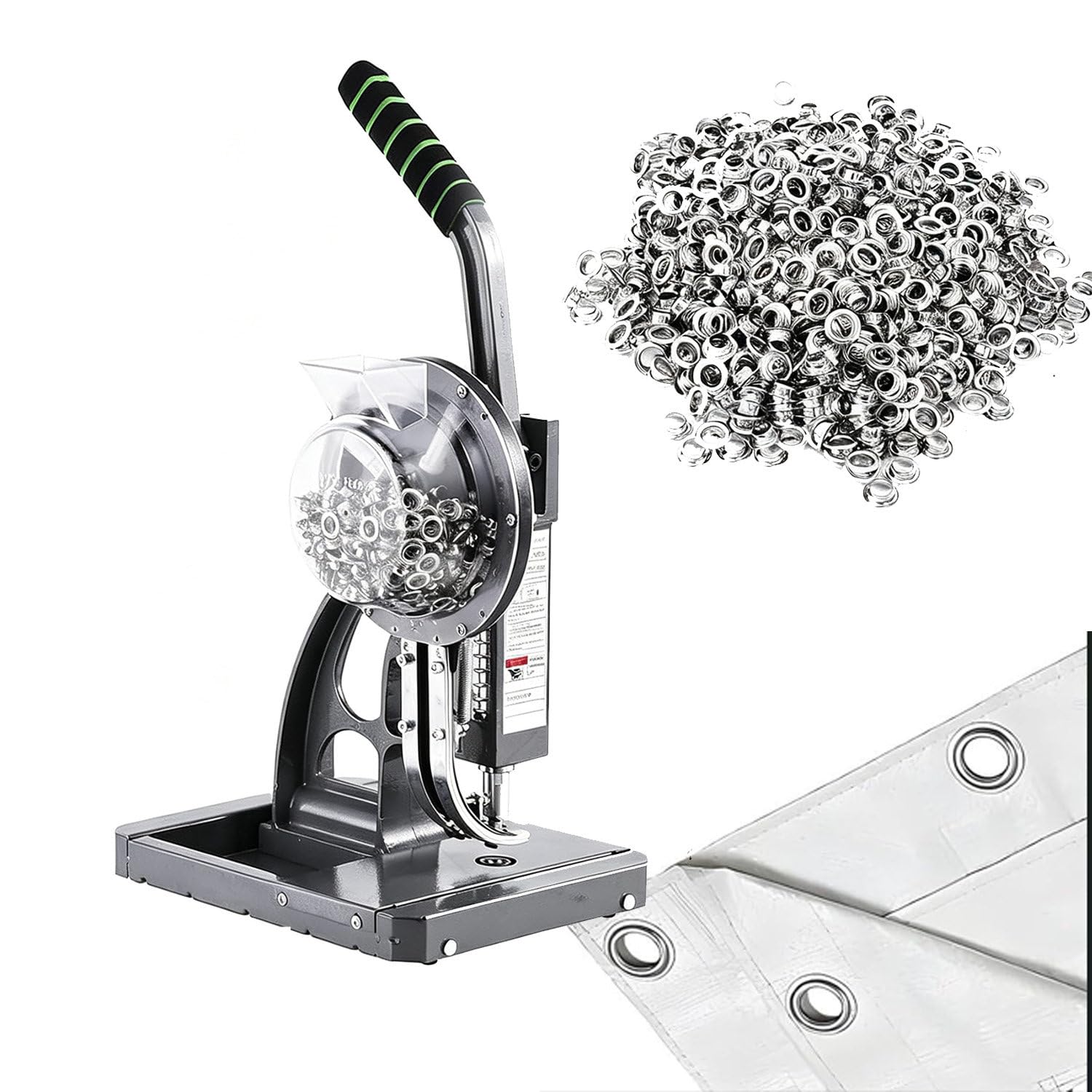Prensa De Ojales Semiauto., Perforadora Manual Con 200 Ojales 12MM