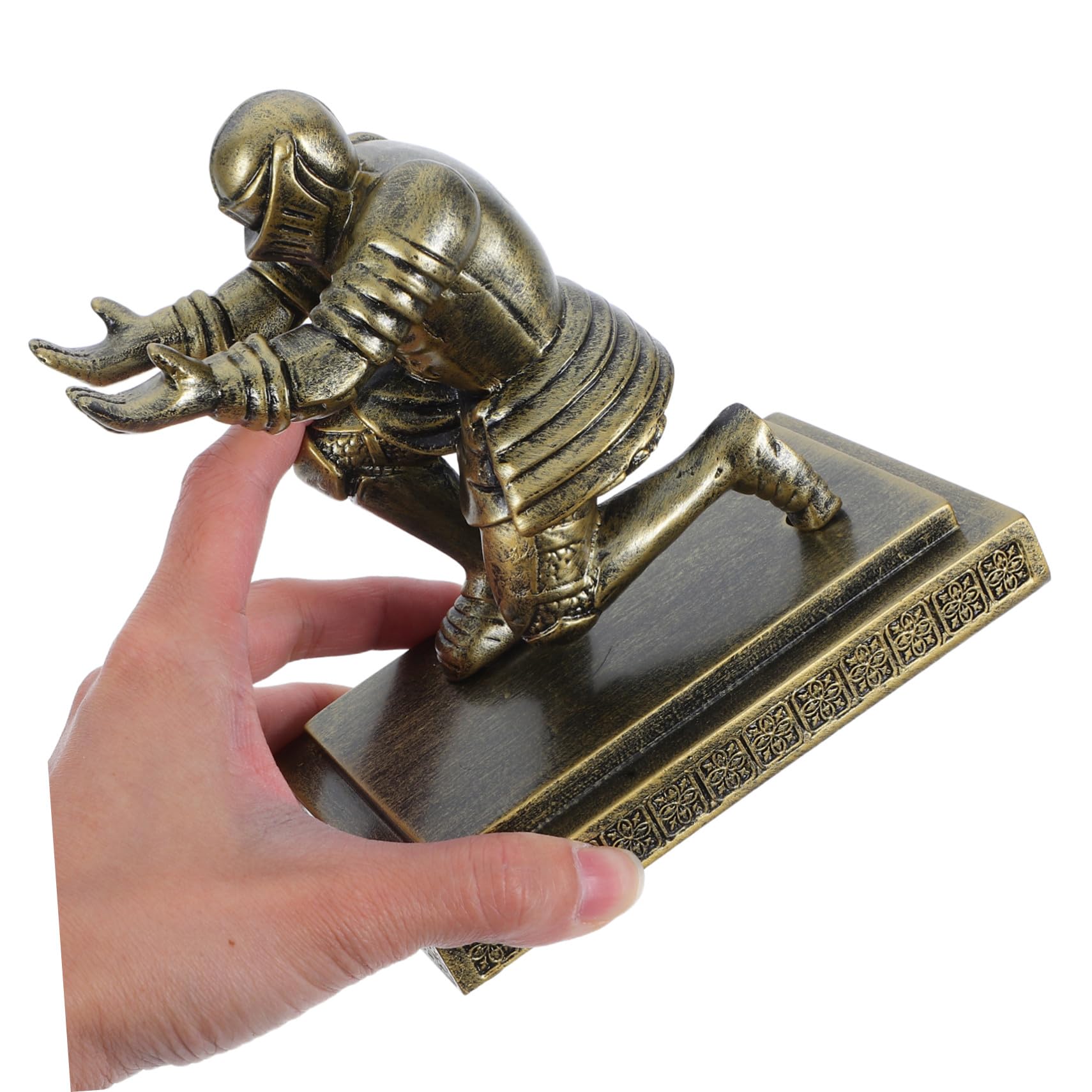 Goldener Stiftehalter Soldatenfigur aus Kunstharz, Dekorativ