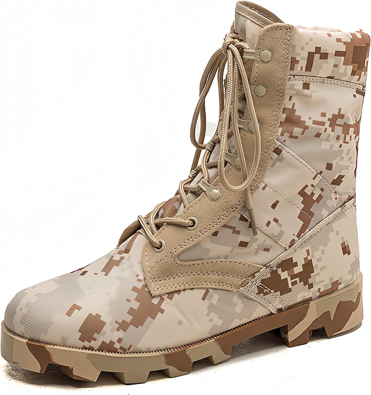 - Men's Tactical Military Boots,Desert Jungle Combat Boots,Mid Calf Work Hiking Boots Lace-Up Design,Breathable For Spring Summer,US Standard Size,For Outdoor Trails,Work Sites, Training & Festival Activities