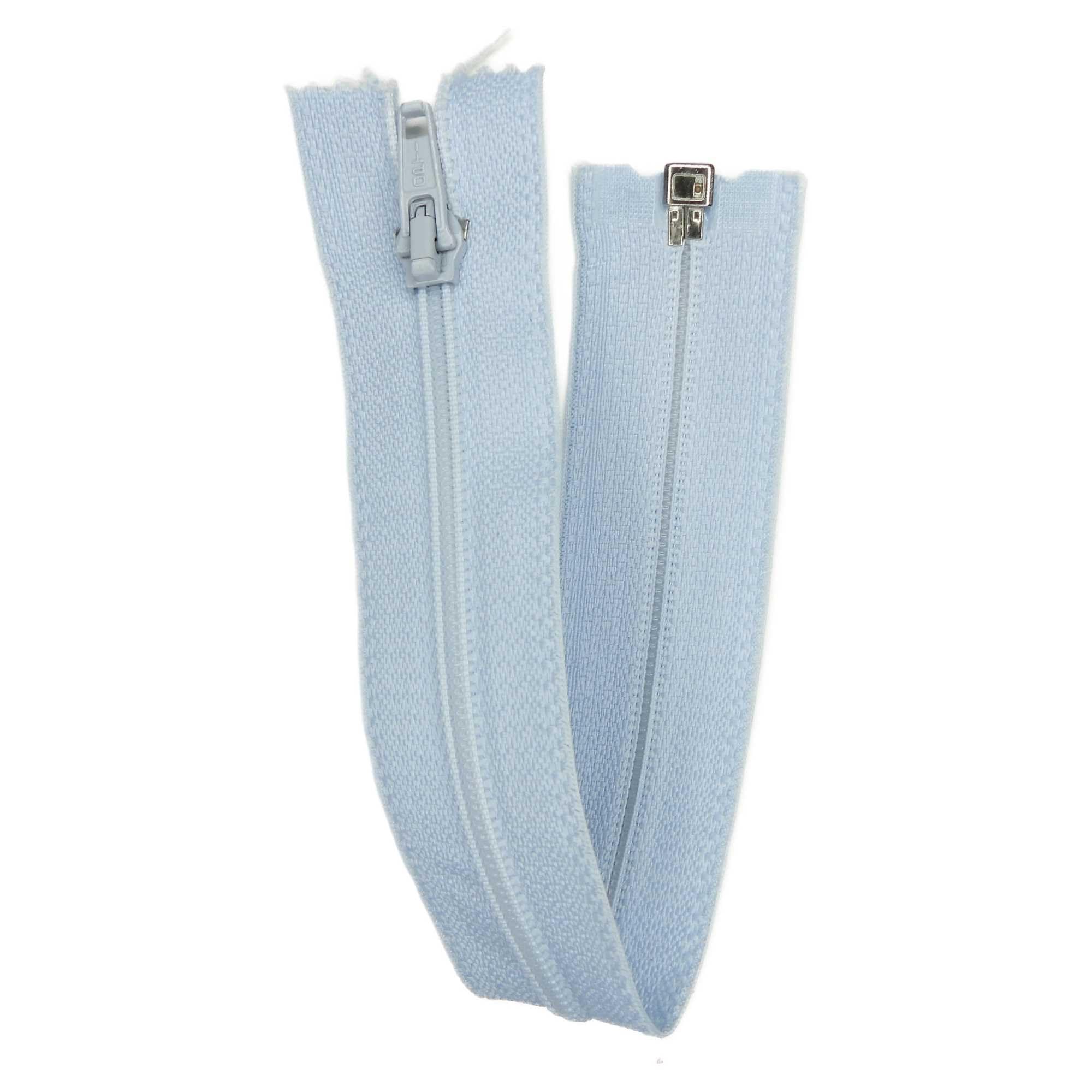 Open End Zip 20 inch Nylon No5 51cm Coat Jacket 27 Colours Buy 1 or 2 Zips 654D, 7124 Light Blue, 2