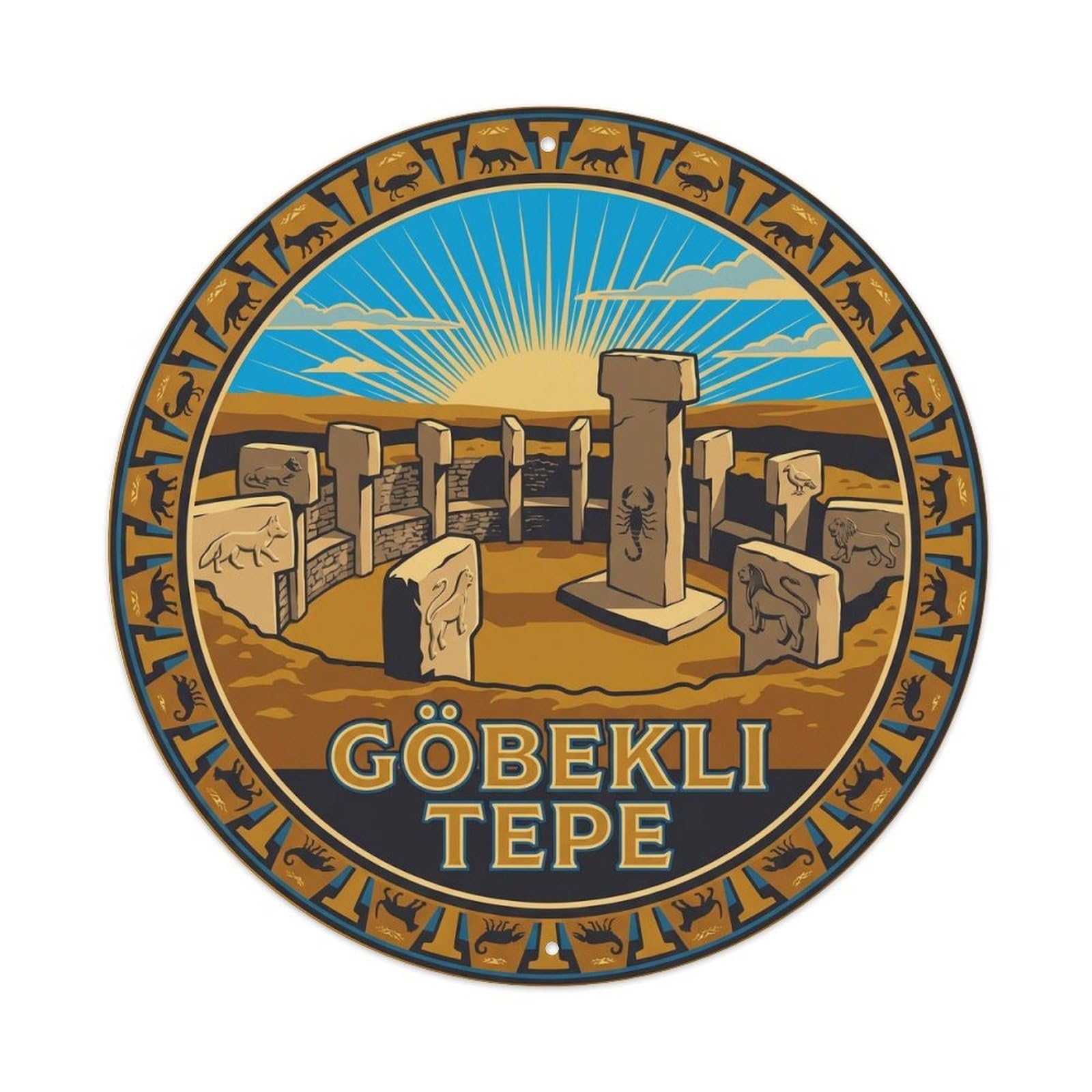 Gobekli Tepe Ancient Temple Turkey Heritage Vintage Metal Tin Sign