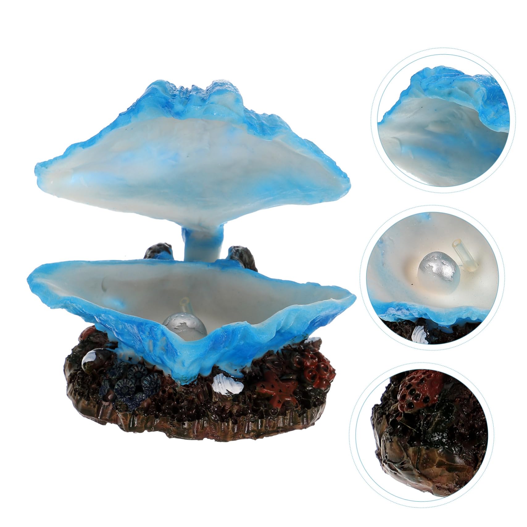 BESPORTBLE 4stücke Künstliche Deko Für Aquarien Bubble Maker Shell Mit Realistischem Design Resin Prop Für Fischversteck Und Wasserlandschaft Als Tisch Oder Bürodekoration