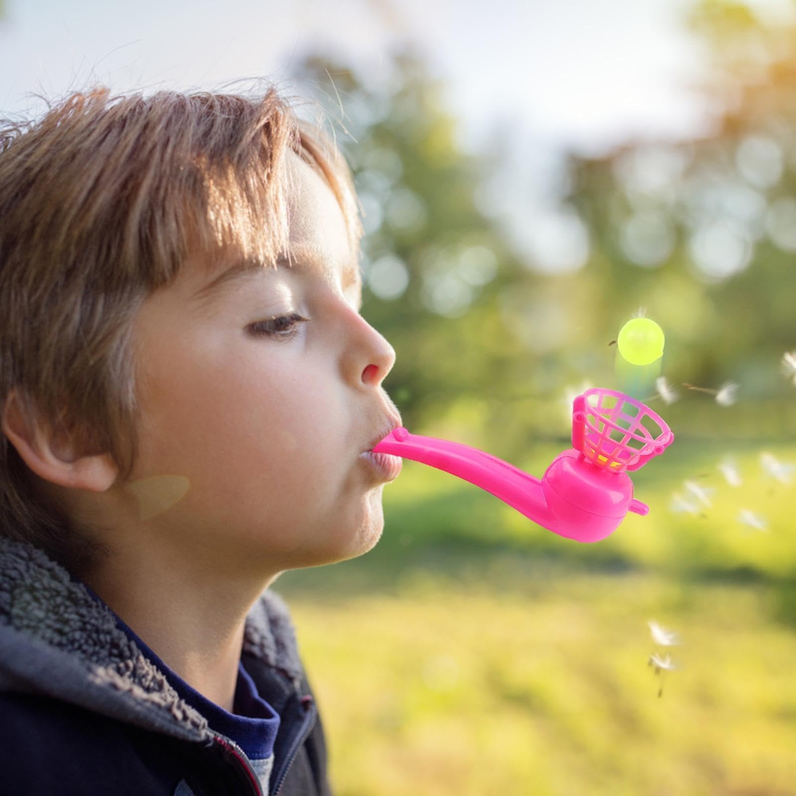 Generico Gioco Con Pipa A Sfera Galleggiante - Giocattolo Con Pipa Galleggiante Antistress Controllo Educativo Della Respirazione Gioco Classico Con Palla Galeggiante Per Bambini Regali Per Feste