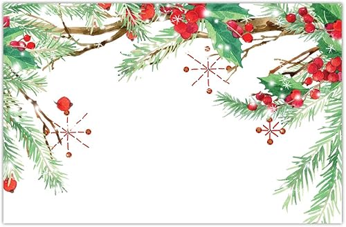 Manteles individuales desechables de Navidad para mesa de comedor, manteles individuales de papel para fiestas de vacaciones, juego de 25, 17 x 11