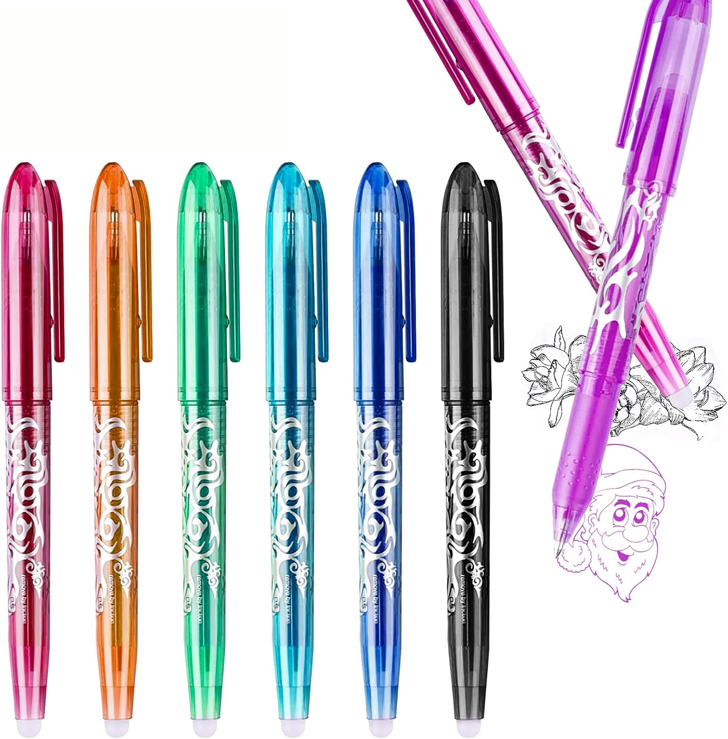 Erasable Gel Ink Rollerball Pens, Hirsrian 0.5mm Liquid Ink Gel Pens